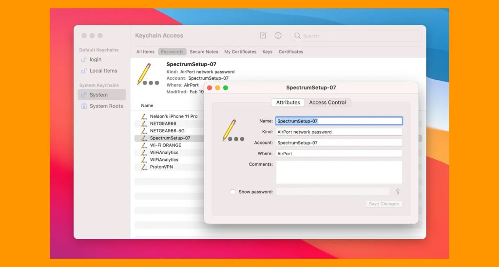 Find WiFi password on Mac computer 5