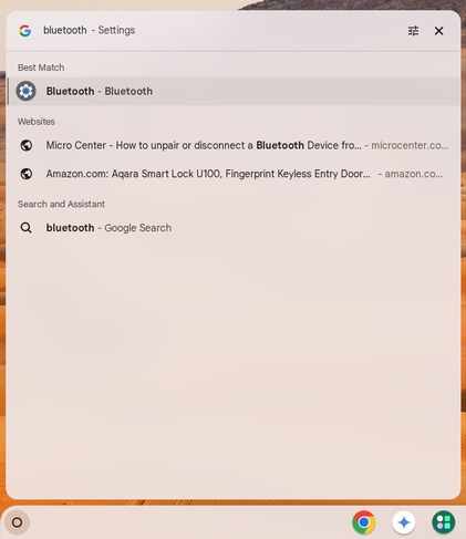چگونه ایرپاد را به کرومبوک متصل کنیم؟ (راهنمای کامل) 3 bluetooth settings in search bar 2
