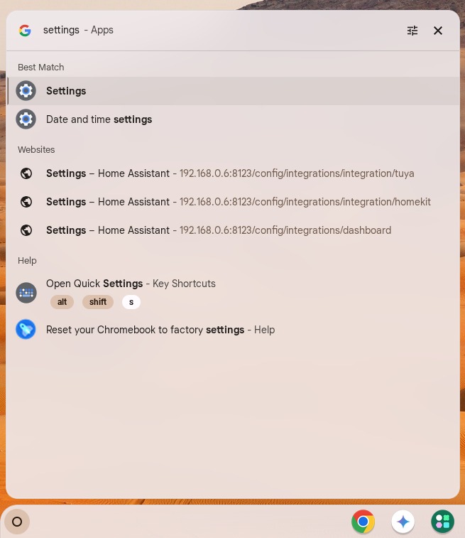 چگونه ایرپاد را به کرومبوک متصل کنیم؟ (راهنمای کامل) 5 settings in search bar on chrome 4