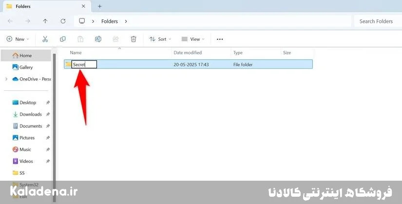 مخفی کردن پوشه در ویندوز