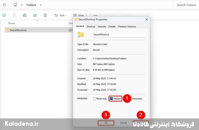 7 hide folder shortcut 6
