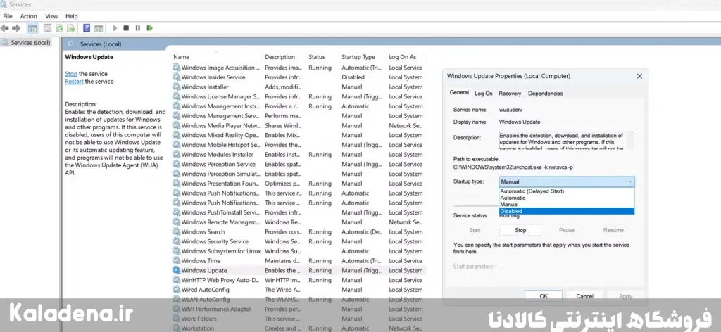 غیرفعال کردن آپدیت ویندوز | تنها روشی که واقعاً جلوی بهروزرسانیها را گرفت 3 2.disable windows update using services msc 2
