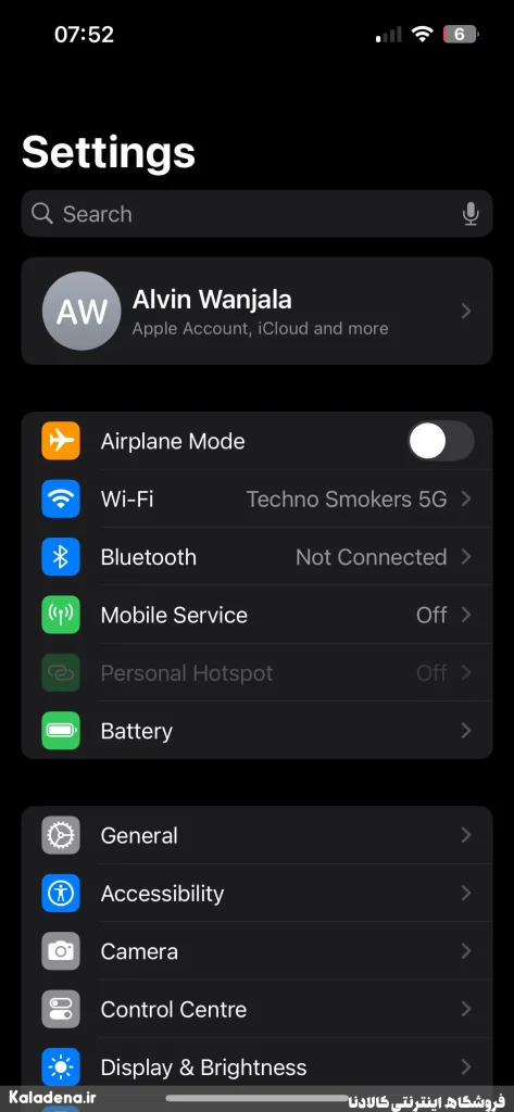 دلیل خالی شدن باتری آیفون در شب و روشهای جلوگیری از آن 8 7.iphone settings apps home page 6