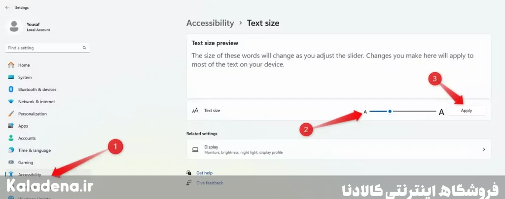 01.modifying the text size in windows 1
