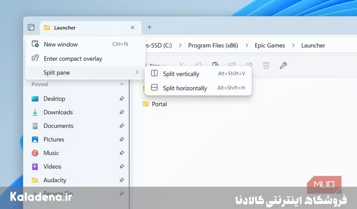 1.split pane option in files app 1